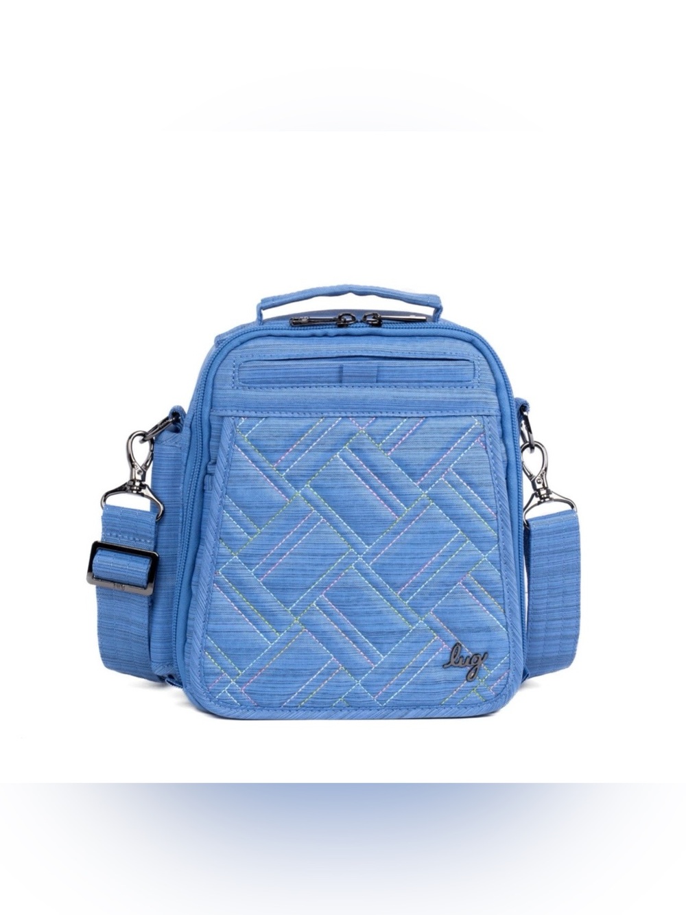 lug Light Blue Flapper SE Quilted Crossbody Bag with Multicolor Stitching